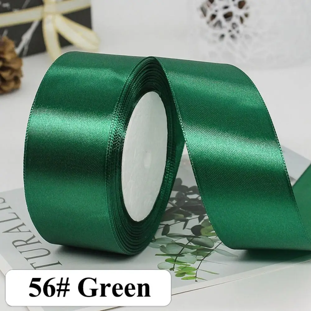 22Meters Dark Colors 4cm Shiny Silk Ribbons Solid Crafts Bow DIY Gift Wrap Polyester Silk Satin Ribbons