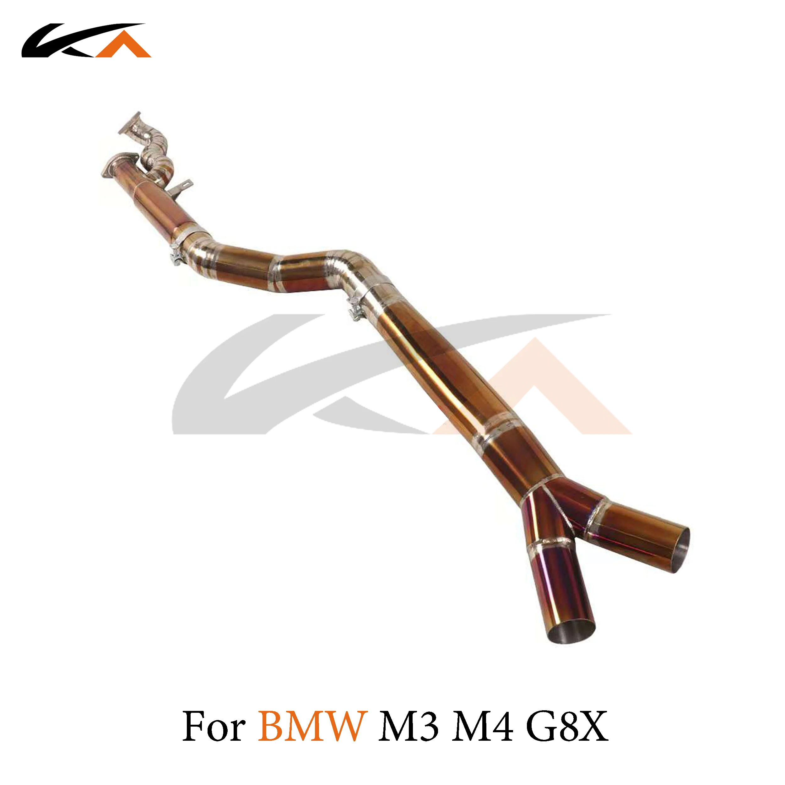 KA Tuning exhaust system titanium alloy mid pipe for BMW M3 M4 G80 G82 3.0T performance auto parts 3.5 inch single pipe