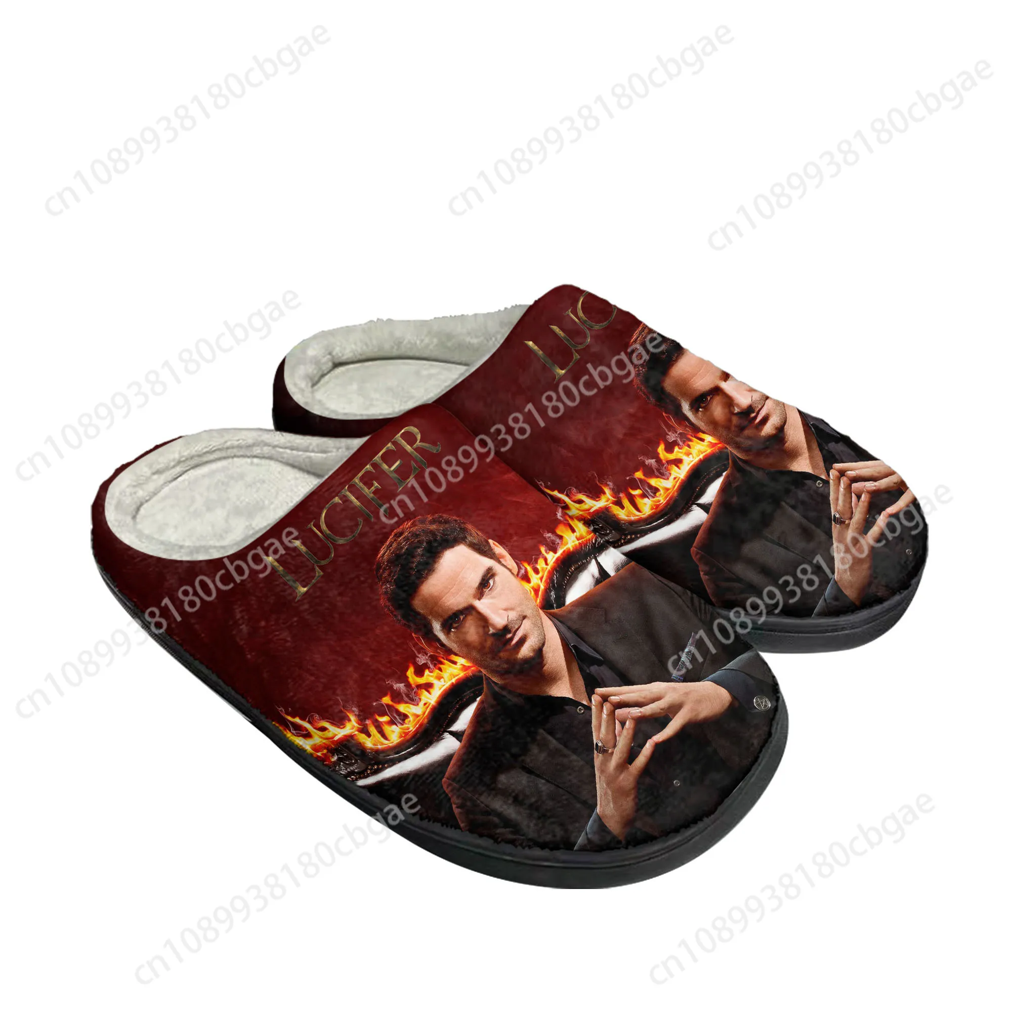 

Lucifer Home Cotton Slippers Mens Womens Tom Ellis Plush Bedroom Casual Keep Warm Shoes Thermal Indoor Slipper Customized Shoe