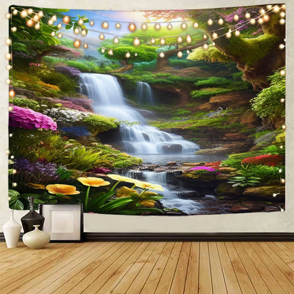 

Nature Waterfall Decoration tapestry Waterfall Tourism Scenery Dreamy Waterfall Decoration tapestry from all over the world