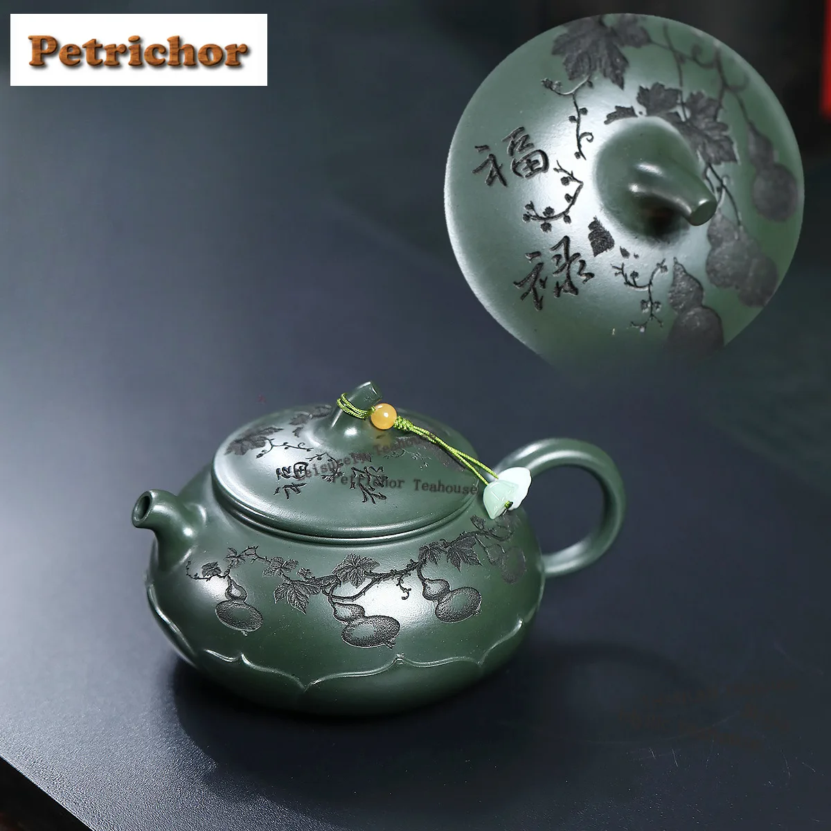 

250ml Authentic Yixing Purple Clay Teapots Handmade Gourd Pot Raw Ore Green Mud Kettle With Filter Chinese Zisha Teaset For Tea
