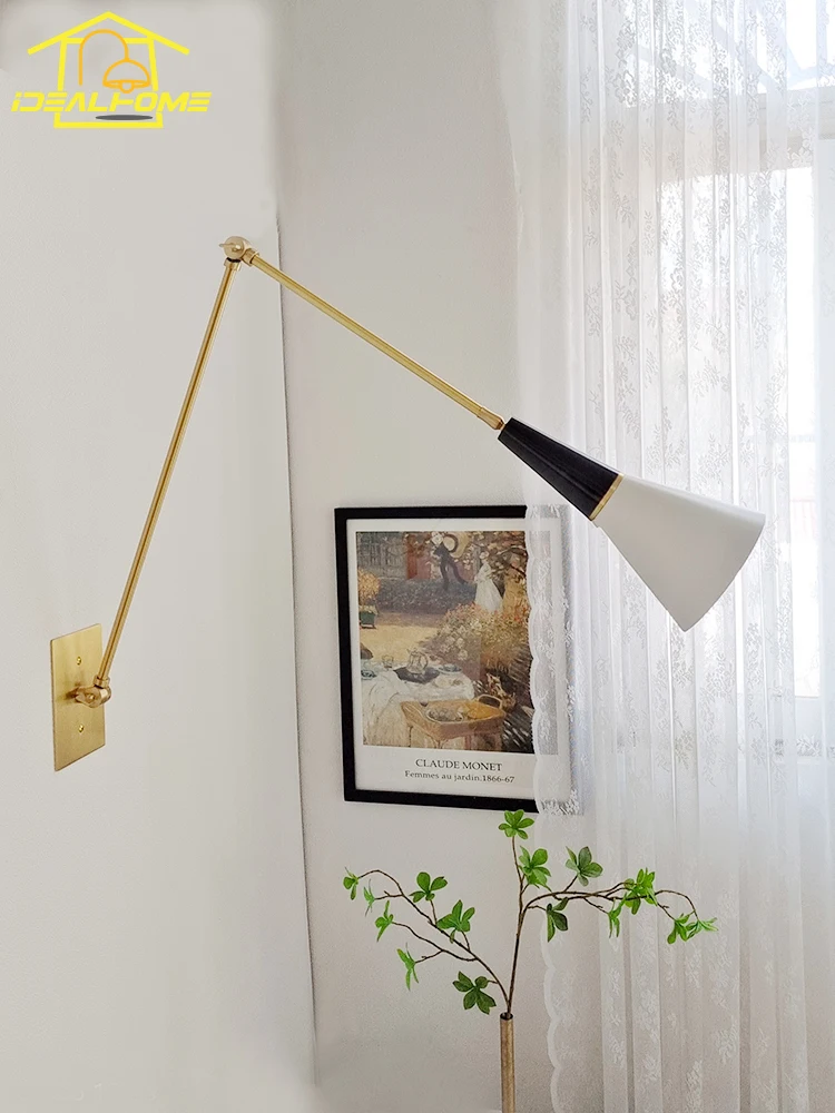 

American Luxury Medieval Athena Caldernne Brass Wall Lamp LED E14 Black/Gold Lustre Swing Arm Wall Sconces Kitchen Island Study