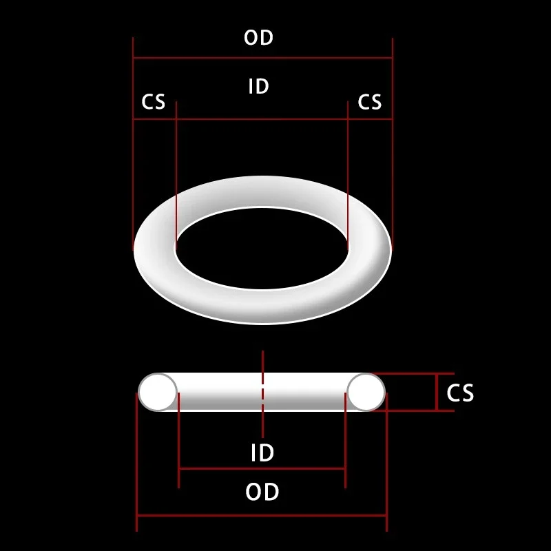 VMQ CS1.8/2.65mm Thickness White Silicone Rubber Seal O-Ring Elastic Sealing Gasket Gasket Used for Various Pipeline Maintenance
