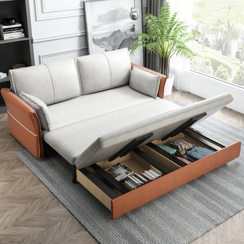 Custom Living Room Set Double Save Space Economical Metal Frames Folding Low Prices Small Sofa Bed Furniture