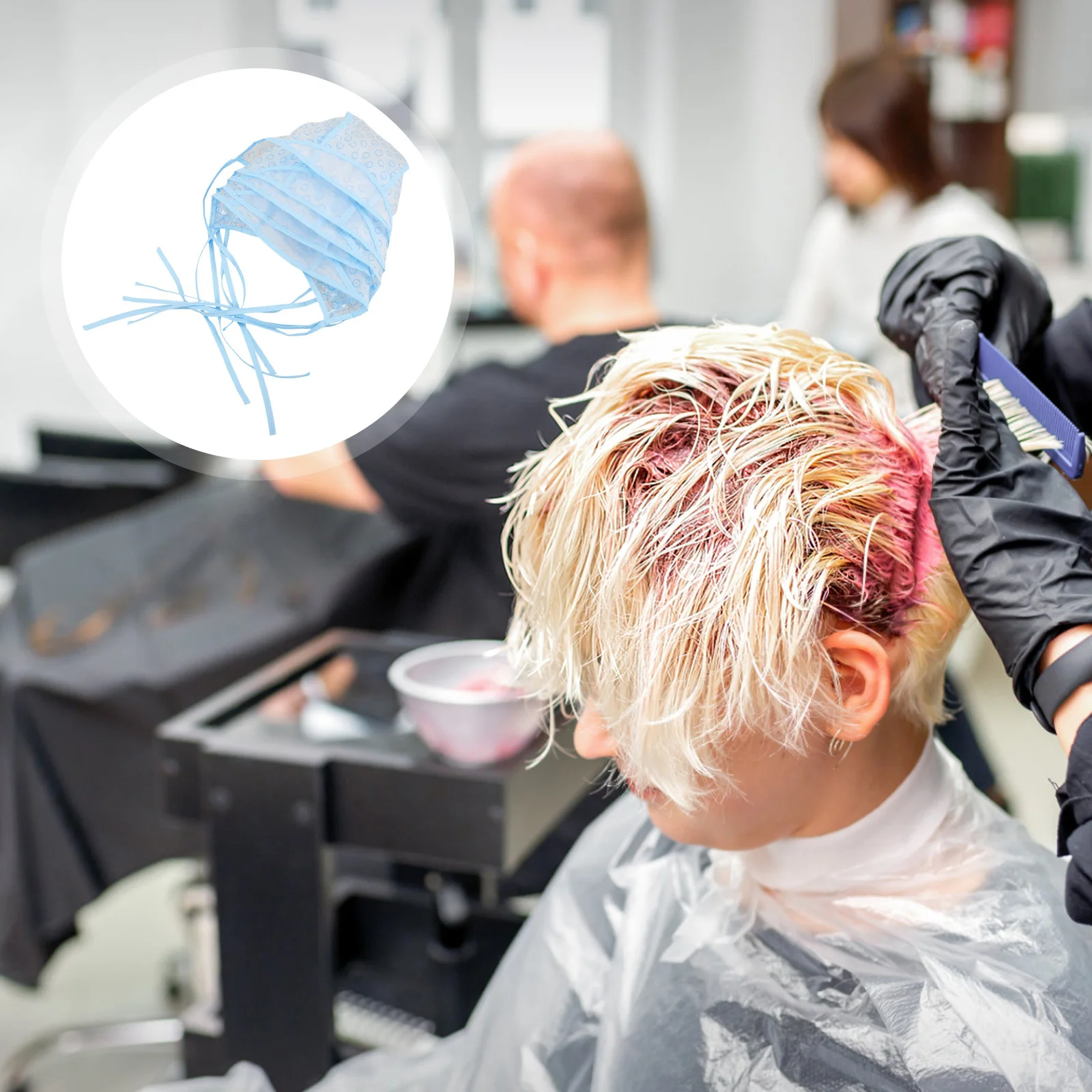 

22Pcs Hair Coloring Hat Highlighting Cap Dyeing Tool Punch Holes Easy Use Salon Home Hair Dyeing Accessory Hairdressing Supplies