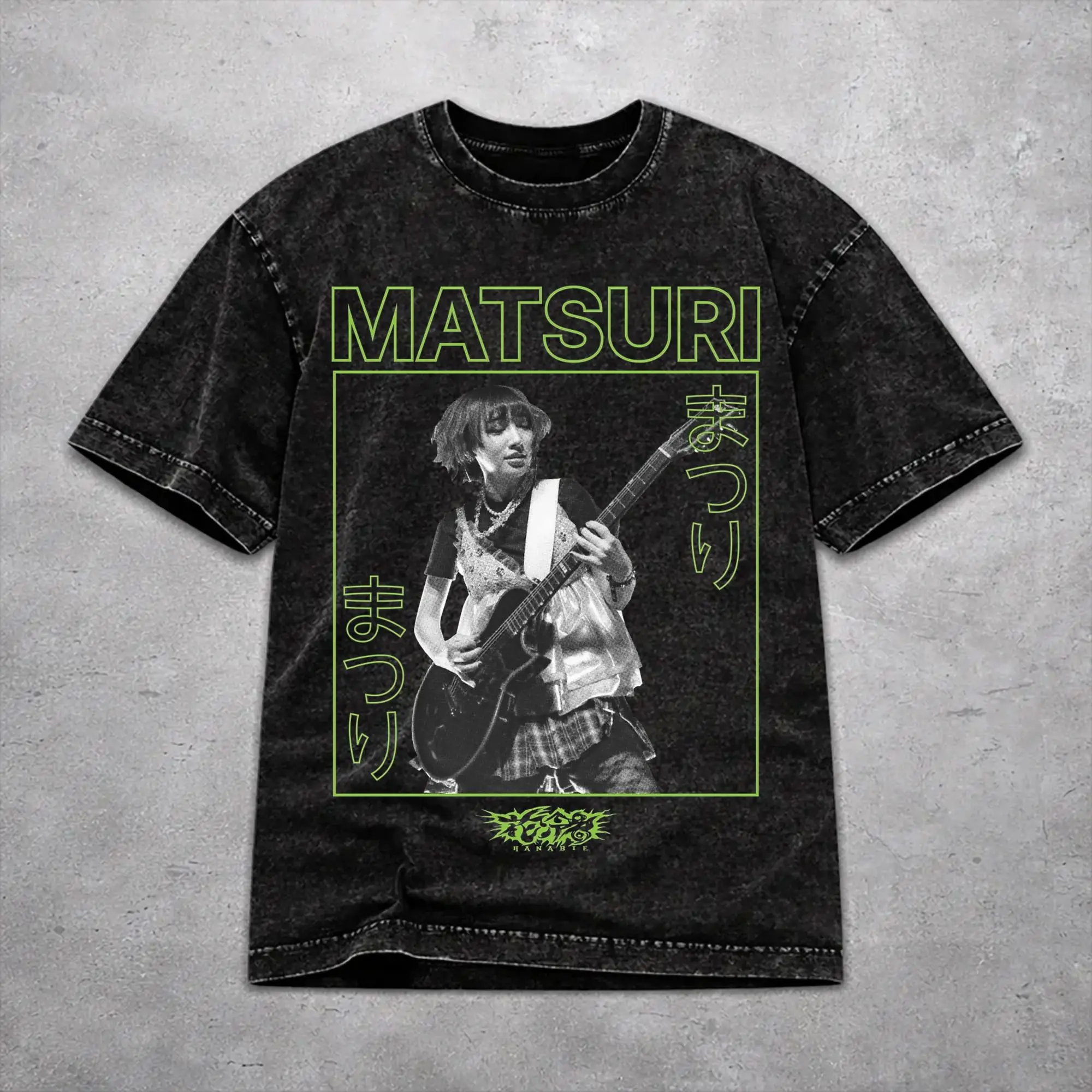 Men Women Hanabie Band  Shirt Graphic Printed Washed Vintage  Casual T-Shirts
