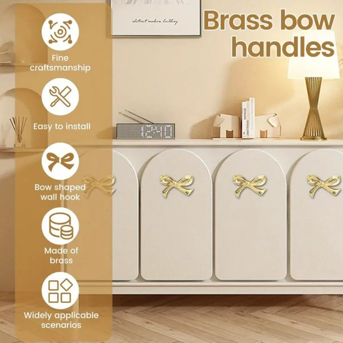 Bow Dresser Knobs Gold Brass Bow Drawer Knobs Vintage Cabinet Handles for Dresser Gold Handles Home Bedroom Kitchen Cabinets