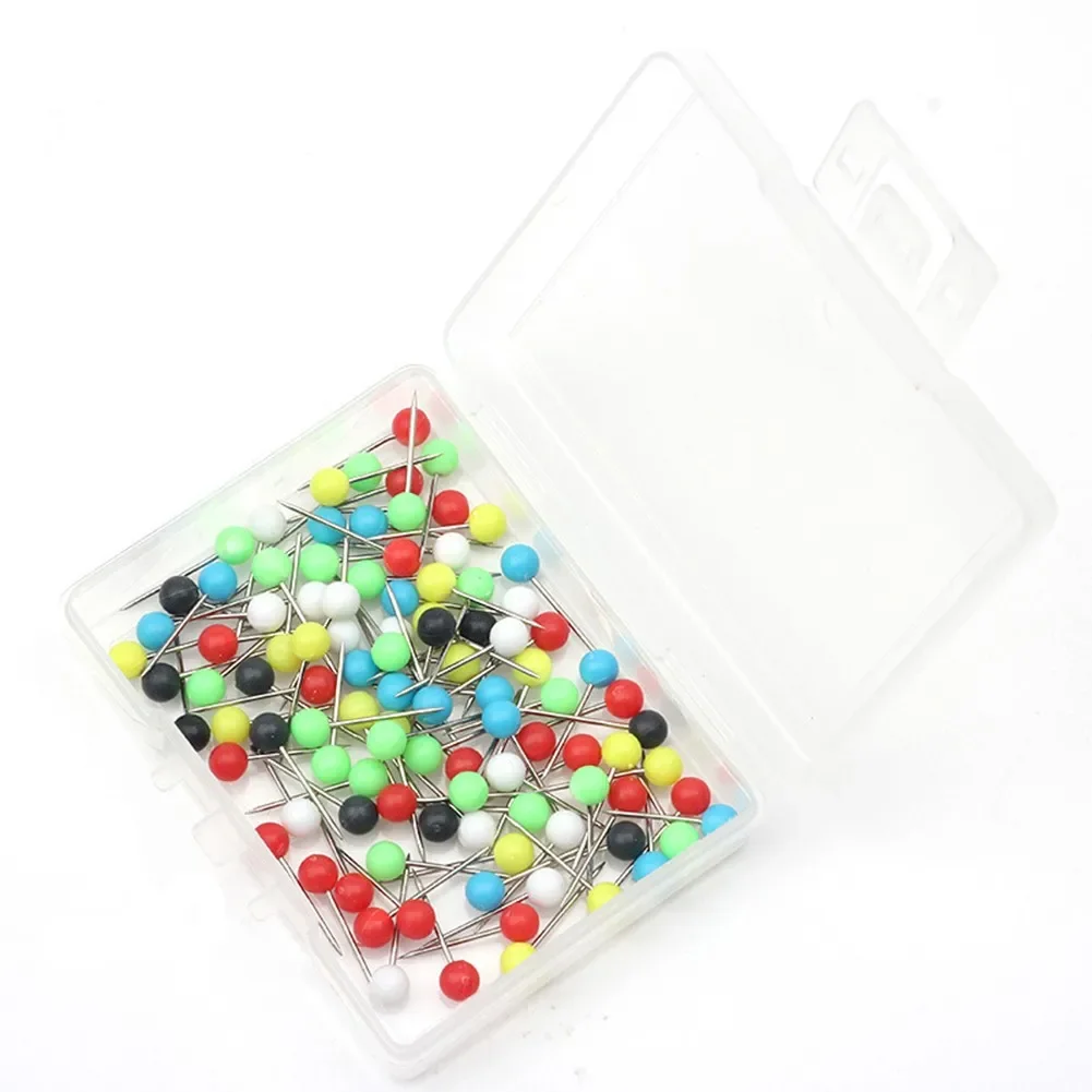 100pcs/Box Rig Safe Spare Pins Carp Fishing Rigs Box Line Winder Pin Round Head Multi-Color Fishing Pin Tackle Accessories Pesca