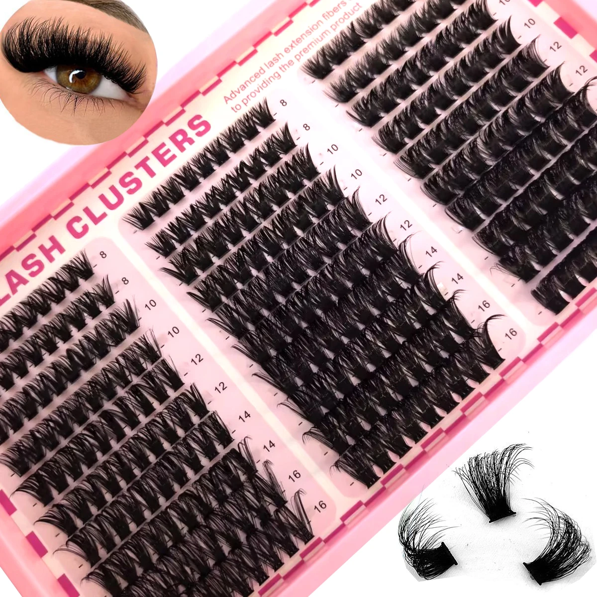 30 Rows Lash Clusters Spikes Eyelash Extensions Spiky Lashes Extension Thick Individual Cluster Lashes with Spikes&Bottom Lashes