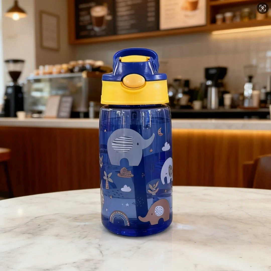New Trendy Kids Water Sippy Cup Kids 480ml Water Bottle with Straw and Handle Portable Drinking Bottle Cup Children
