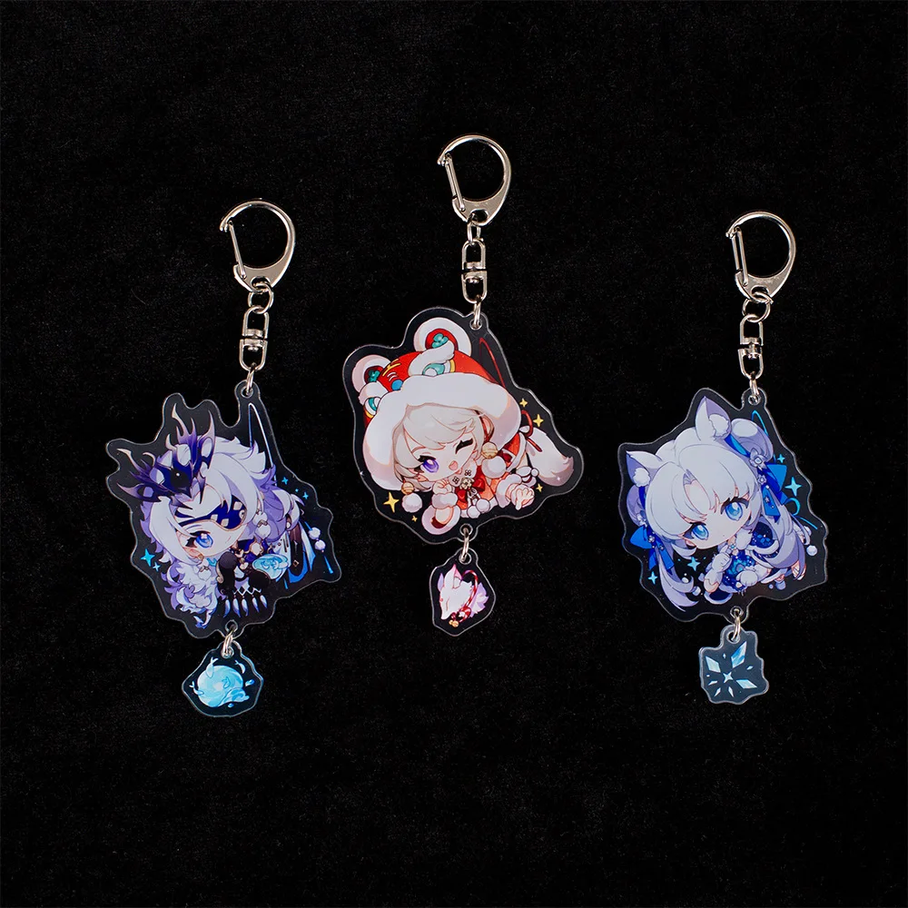 Cute Cartoon Game Naraka: Bladepoint Figures Yue Shan Valda Cui Justina Gu Cosplay Acrylic Key Chains Bag Accessories Fans Gifts