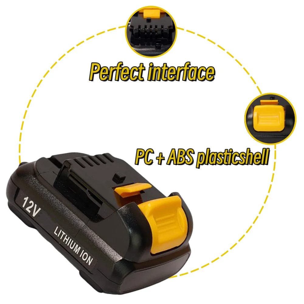 12V 5000mAh lithium-ion battery suitable for Dewalt cordless drill tool DCB120 DCB123 DCB127 DCB121 DCD710S2 DCF610S2 DCF805