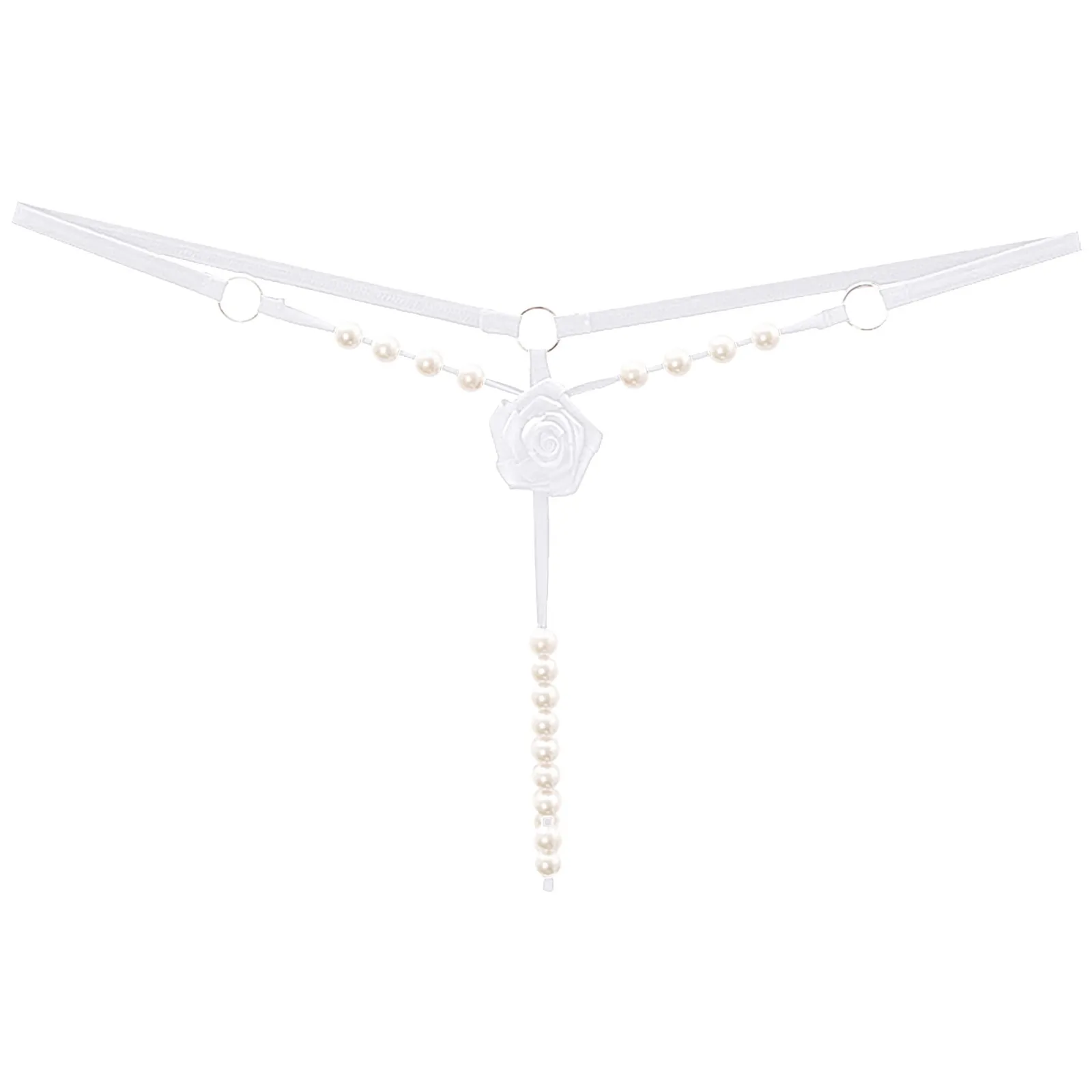 السيدات المنشعب افتتاح مثير سراويل الديكور الجوف خارج سيور النساء اللؤلؤ منخفضة الخصر المطرزة سيور مثير الملابس الداخلية #3