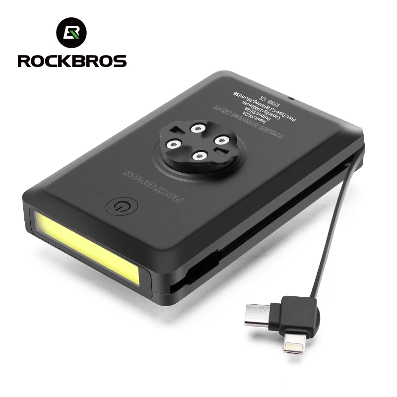 

ROCKBROS Cycling Light For 10000mAh Battery Bike Light Power Bank Type-C Charging For Garmin Bryton IGS Computer Lights Charging