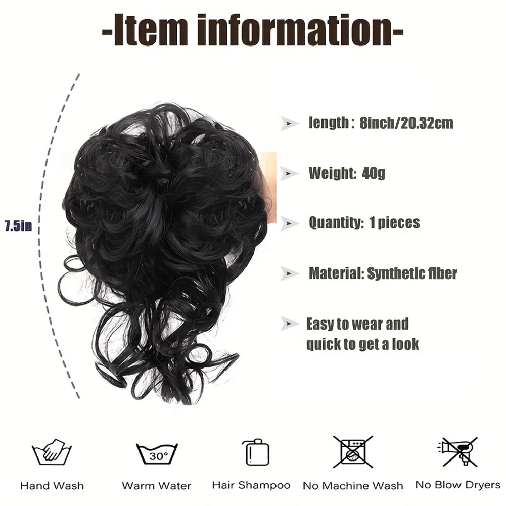 Belle Show Synthetic Hair Bun Extensions Chignon Messy Curly Hair Band High Temperature Fiber Chignon Bun Hair Extensions