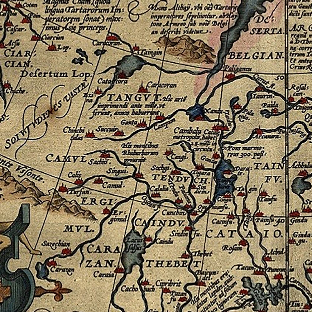 ขนาดใหญ่คลาสสิก Vintage แผนที่ละติน Unframed ภาพวาดผ้าใบตกแต่ง Wall Art โปสเตอร์และพิมพ์ห้องนั่งเล่นตกแต่งบ้าน