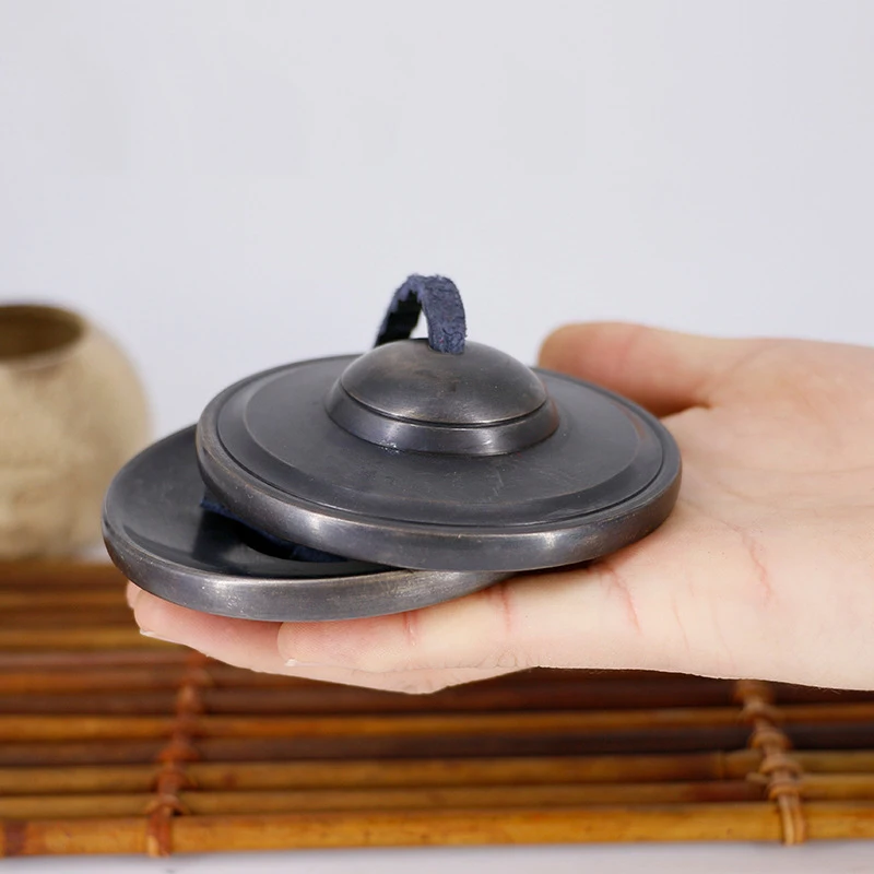 Handcrafted Tibetan Meditation Tingsha Cymbal Bell Tibetan Tingsha Cymbals Chime Bells with Buddhist The Eight Auspicious Symbol