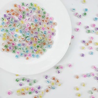 500 Pcs Round Acrylic Alphabet Beads Fluorescent beads DIY Crafts and Personalized Accessories Creative Projects and Gifts