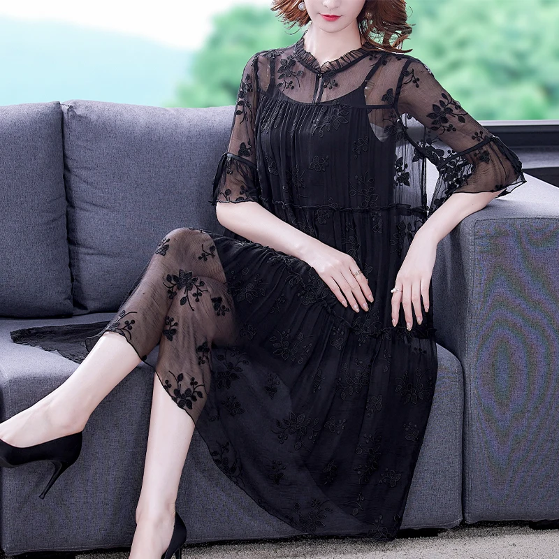 

Spring Summer Black Korean Vintage Hepburn Evening Dress Women Elegant Luxury Party Dress 2023 Fashion Loose Waist Prom Dresses