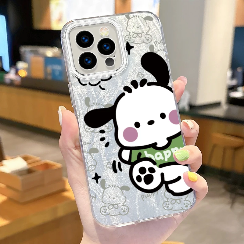 Sanrio Pachacco Reflective Laser Phone Case for iPhone 16 15 14 13 12 11 Pro Max XR XS X 8 7 6S 6 Plus SE 2020 2022 Hard Cover