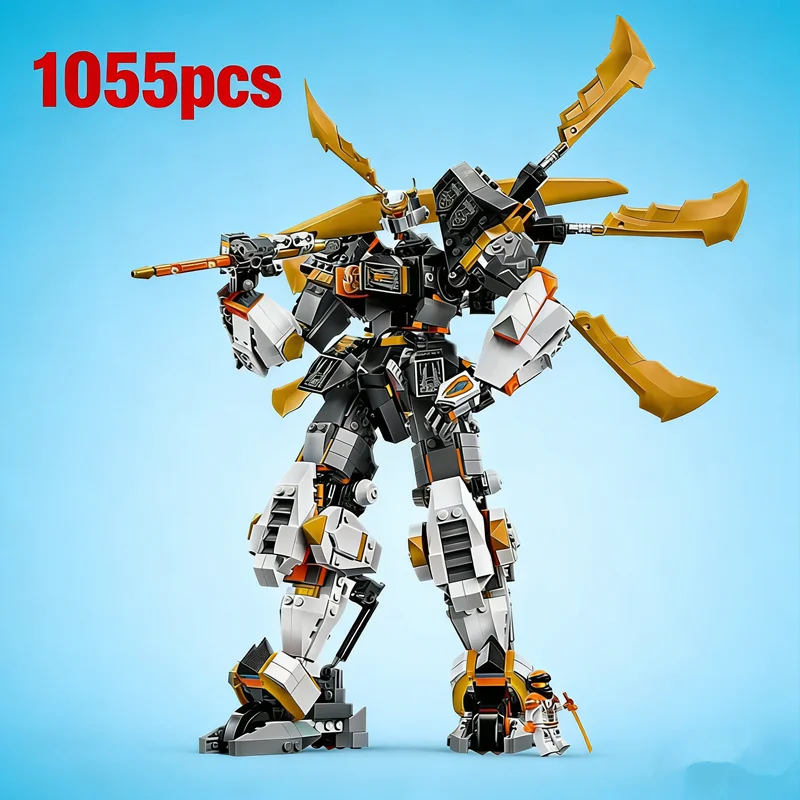 ホット-1055ピース-タイタン-ドラゴン-メック-組み立てキット、可動翼、剣、ミニフィギュア付き、子供と大人のためのコレクタブルモデル-71821