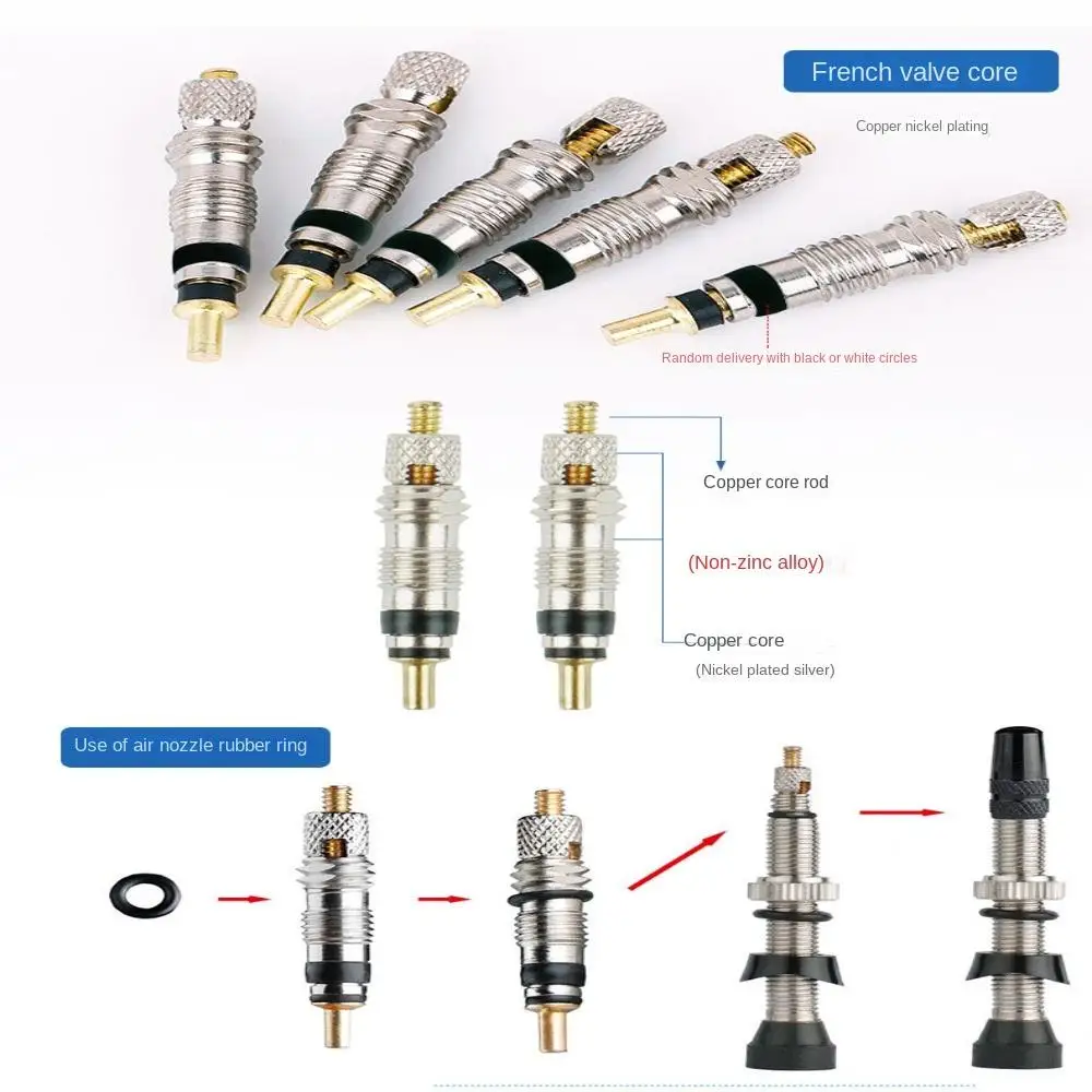 Brass Core 45/60/80mm F/V Valve Nipples CNC-machined Anodized Tubeless Tire Valves Aluminum Alloy MTB Bicycle Repair