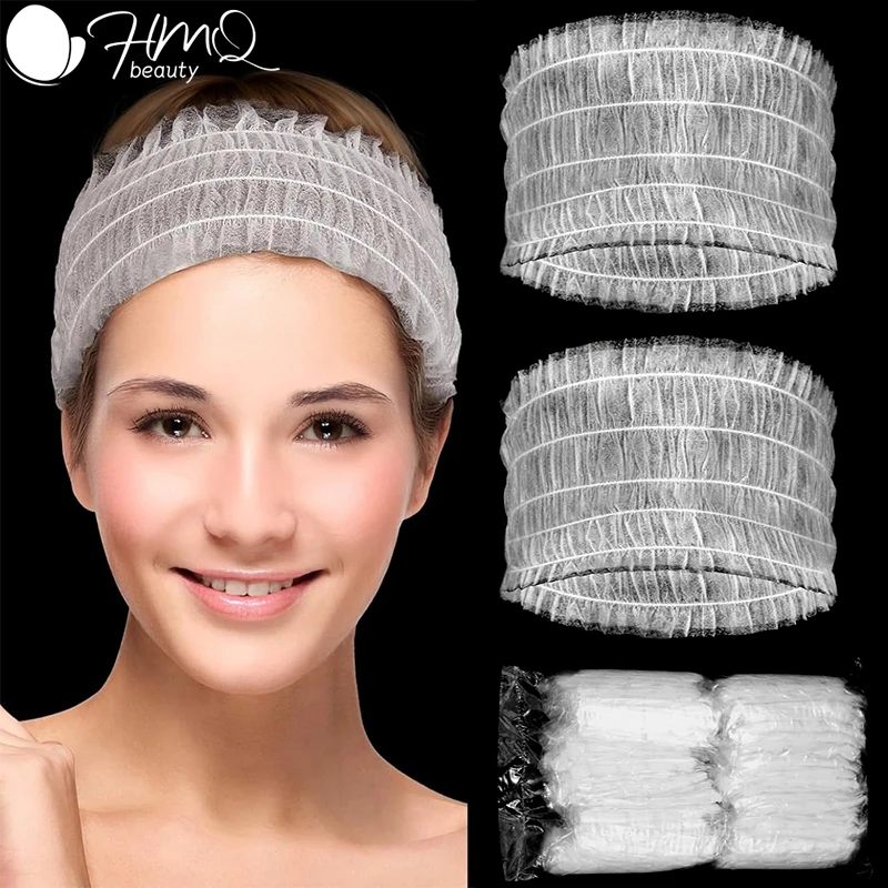 

100/50/20pcs Disposable Facial Hair Band Non-woven Spa Headbands Elastic Facial Head Wraps Skin Care Tool Beauty Salon Supplies