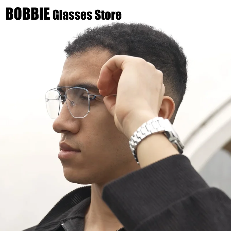 Denmark Titanium Rim Square Glasses Frame Men Business Eyewear Screwless Double Beam Handmade Eyeglasses Edwin 2025 High Quality