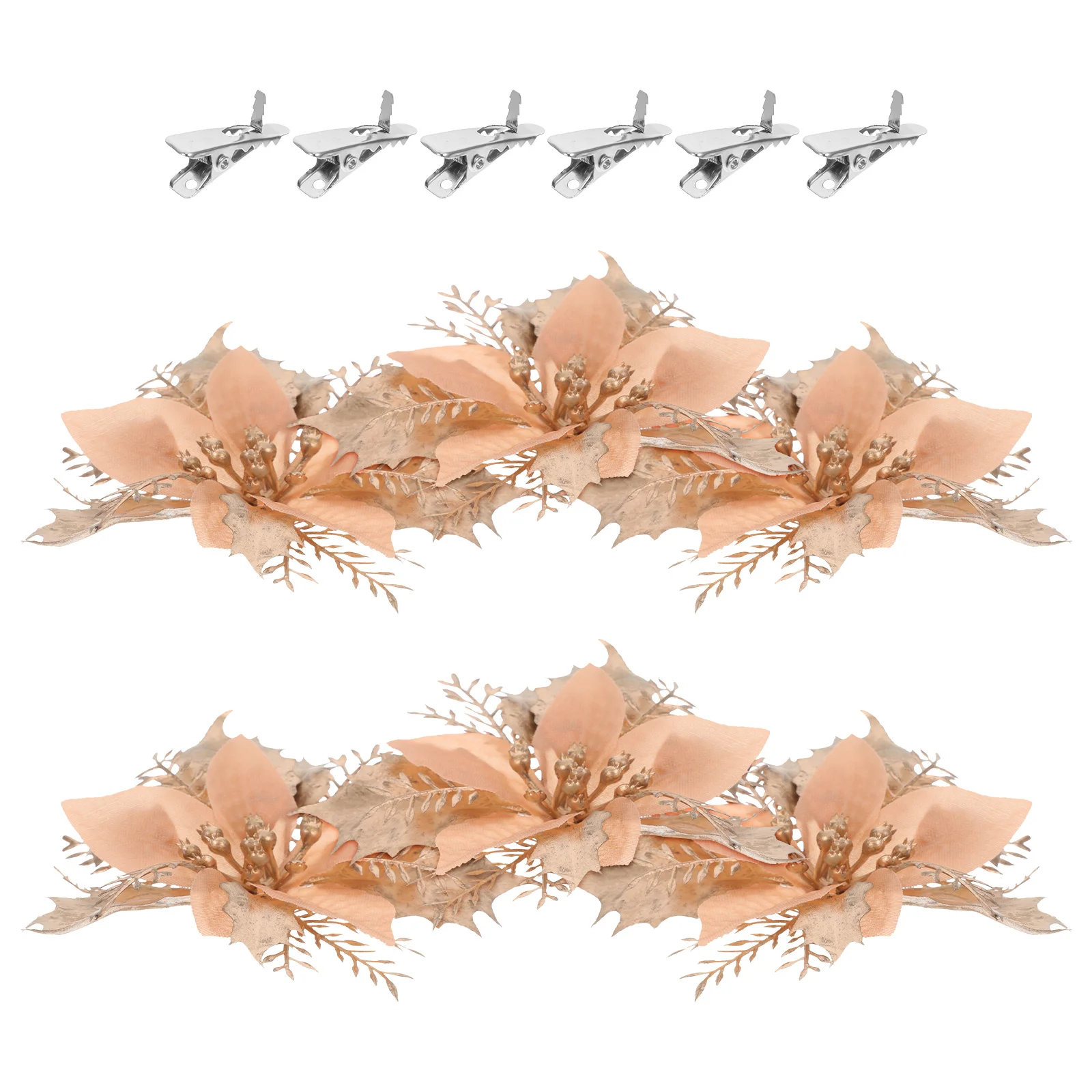 

Christmas Decorations Artificial Poinsettia Party Favors Accessories Flower Ornaments