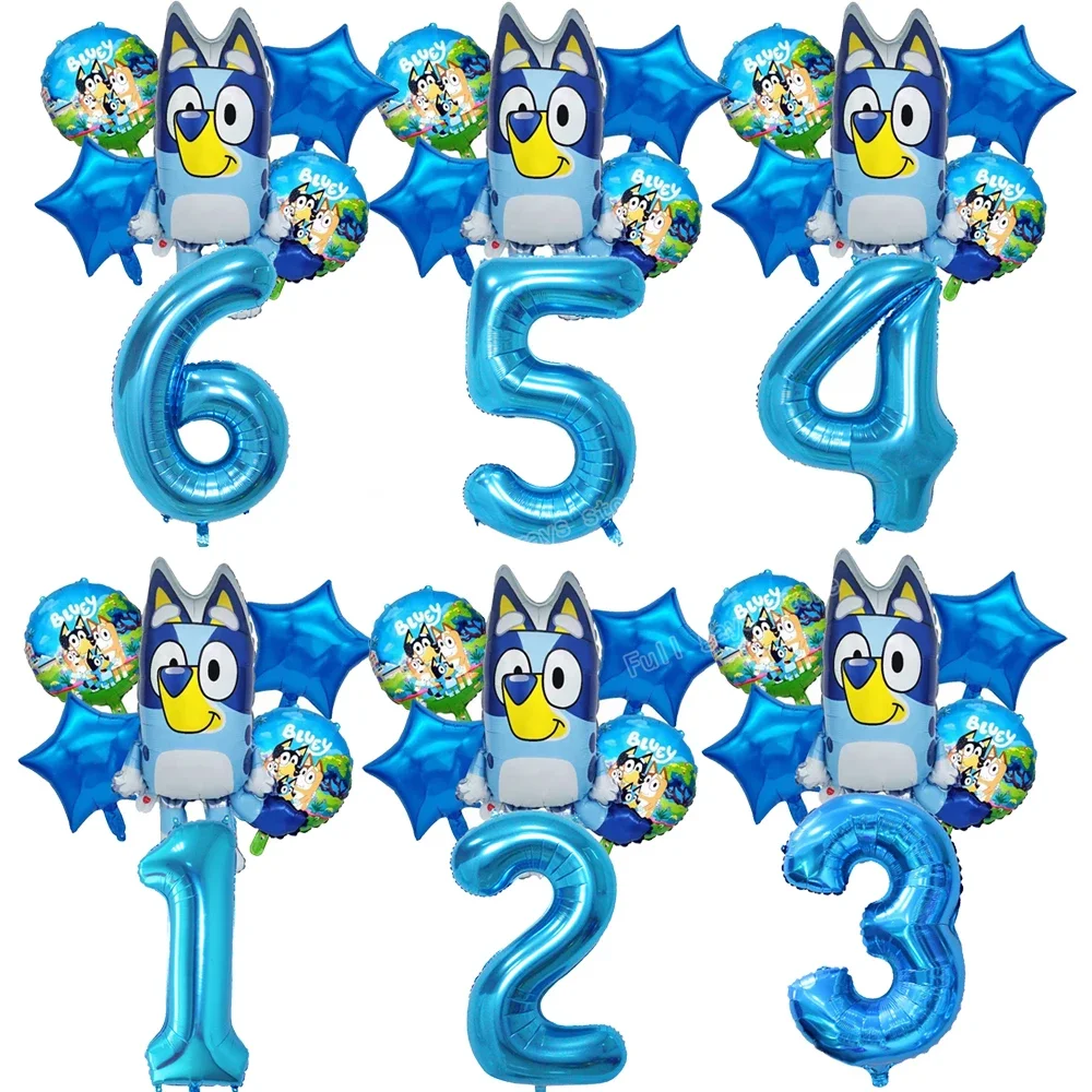 

Blueys Family Bingo Party Supplies Ballons Accessories Cartoon Cute Puppy Balloons Baby Shower Decorations Gender Reveal Globos