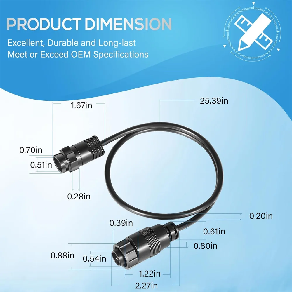 000-13313-001 7-Pin Blue to9-Pin Adapter Cable 7-pin Transducer XSONIC Sonar for HDS Gen3Elite-Ti Series NSS evo2 GO XSE Series