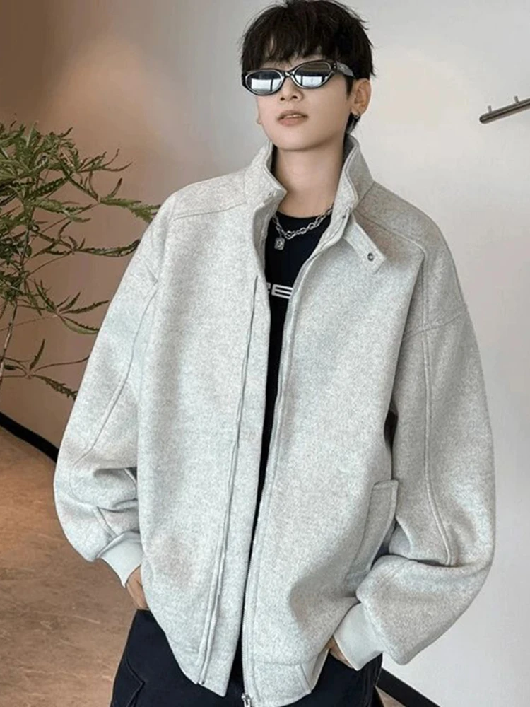 

Cleanfit ey Вовняный джерт с воротником-стойкой Мужской ор Sle Весна Осень Американский ретро Flight Jaet Спецодежда Бейсбол orm