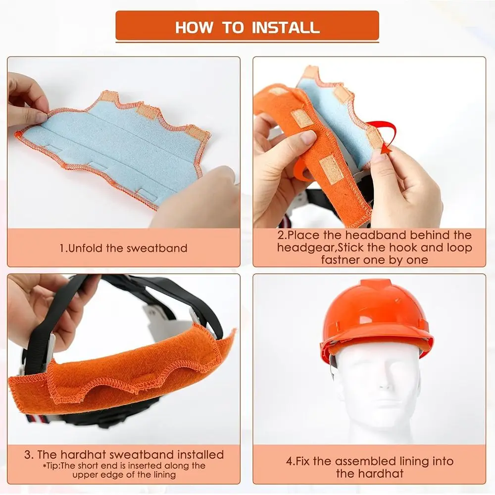 Elmetto protettivo in cotone Fasce per il sudore Lavabile Forte assorbimento del sudore Fodera per elmetto protettivo Sostituzione Morbido e confortevole Cotone ignifugo