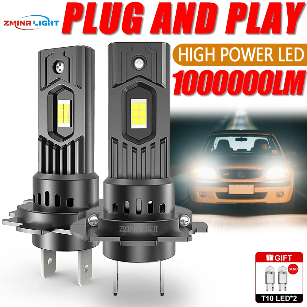 

Светодиодная лампа H7, суперяркая автомобильная фара 1000000LM 800W CANBUS, мощный автомобильный светильник, миниатюрная беспроводная фара 12V, Plug&Play