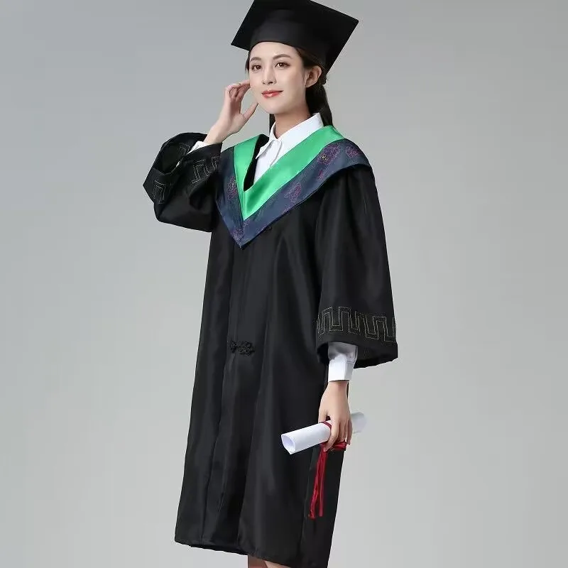 University Graduation Uniforms Academic Dress  Graduate Girls Costumes Robes with hat