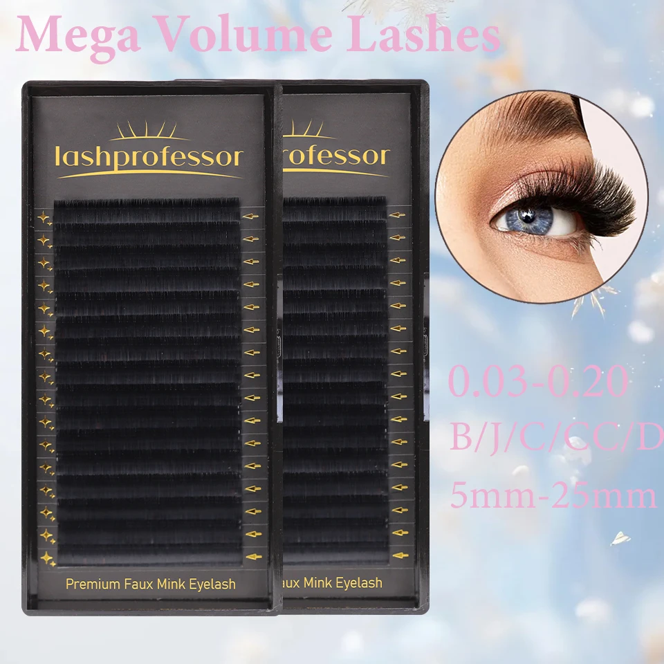

Lashprofessor Faux Mink Black Individual Eyelashes Extensions 5-20mm Korea PBT Cashmere Eyelashes Russian Volume Lashes Cils