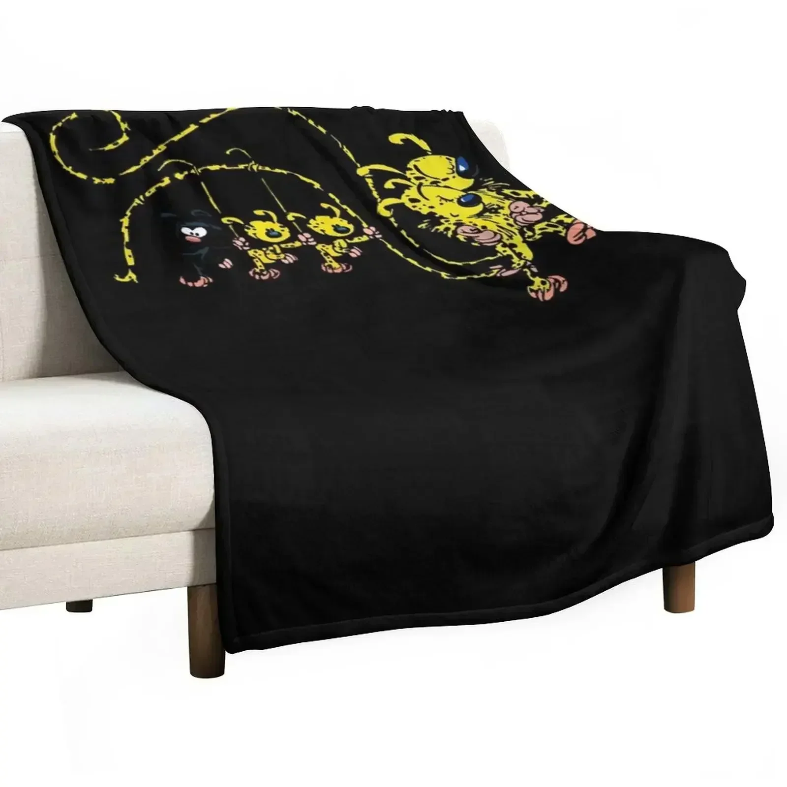Marsupilami Babies Hanging On Tail Throw Blanket Bed Thermal Large Luxury St for winter Travel Blankets