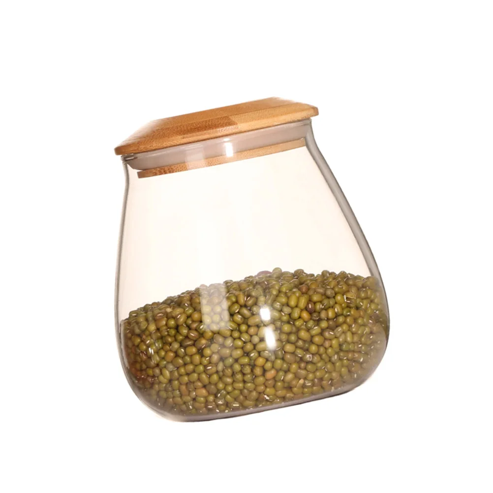 

Mushroom Shape 800Ml Glass Jar Airtight Storage Container Silicone Seal For Coffee Tea Beans Dry Food Household Use Glass