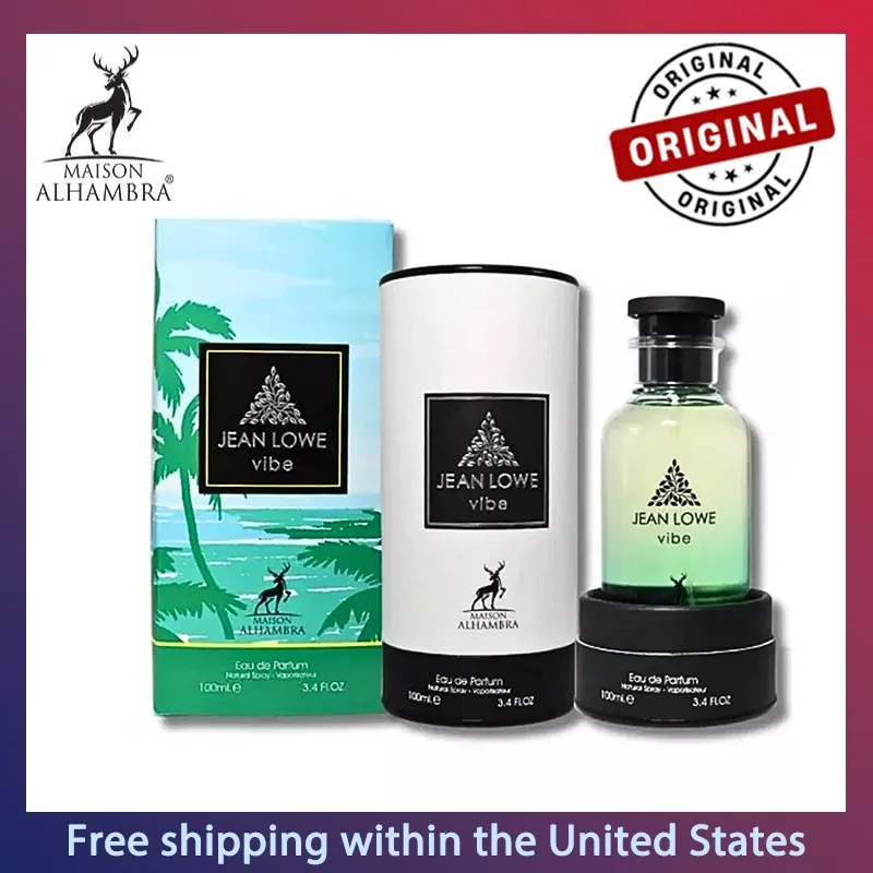 Maison Alhambra Jean Lowe Vibe Eau de Parfum Spray Unisex Perfume 3.4 Oz Original Arab Perfumes Lasting Woody Aromatic Perfume