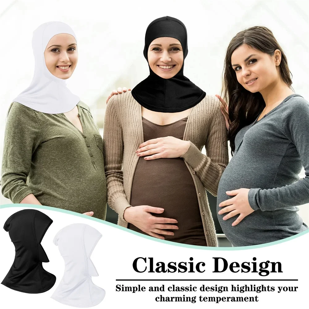 Lenço Muçulmano Ramadã para Mulheres, Hijab Modal, Boné Ajustável, Turbante Elástico, Xale Completo, Cobertura Completa do Pescoço