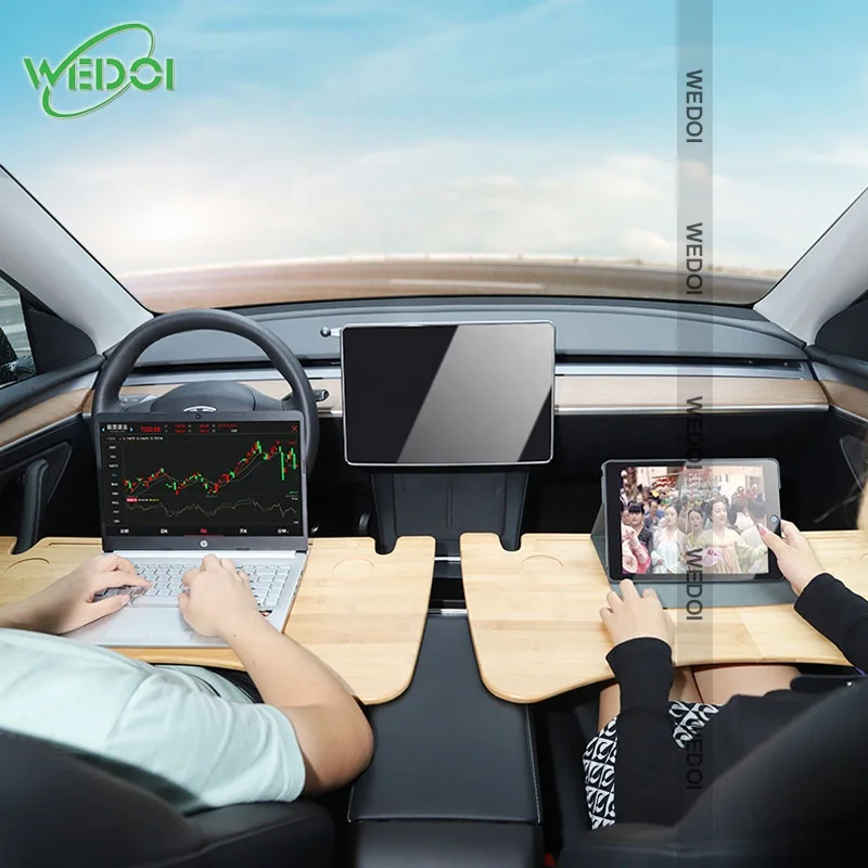 

Kits Car Steering Wheel Laptop Tray for Tesla Model 3/Y Accessories Steering Wheel Food Desk Portable Office Table