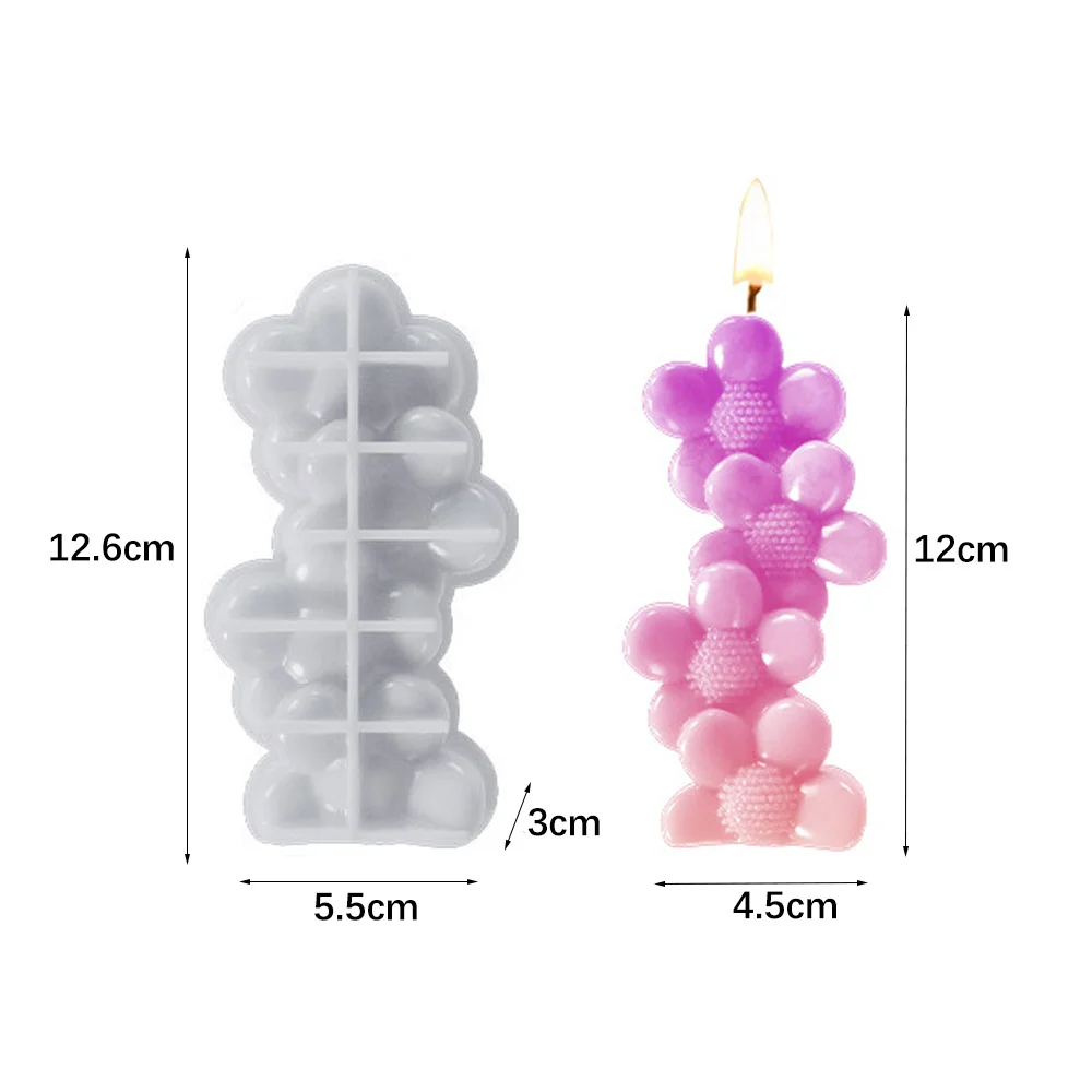 Flower Love Plants Candle Silicone Mold Home Ornaments Soap Resin Plaster Valentine\'s Day for Candle Making Tools Chocolate Gift