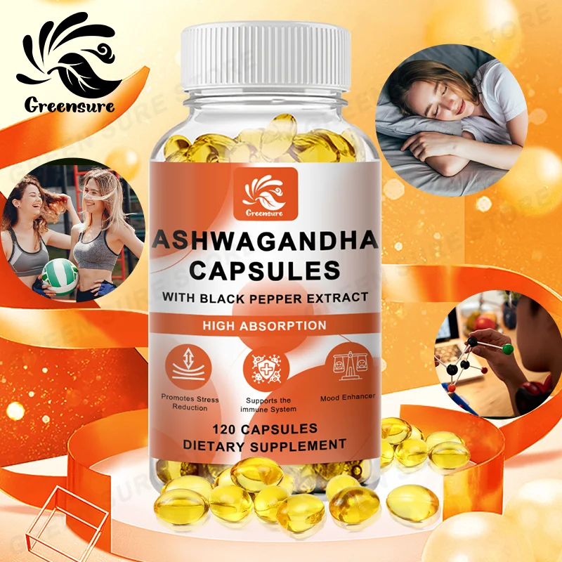Ashwagandha Supplement- 1950 mg Bioavailable Organic Ashwagandha Root Powder Black Pepper Extract - Stress Support, Mood Support