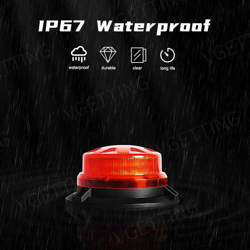 Beacon Emergency Strobe Warning Flash Lights Led with Magnet For Trucks Cars Bus Forklift Ceiling Red Orange Blue 12V-24V