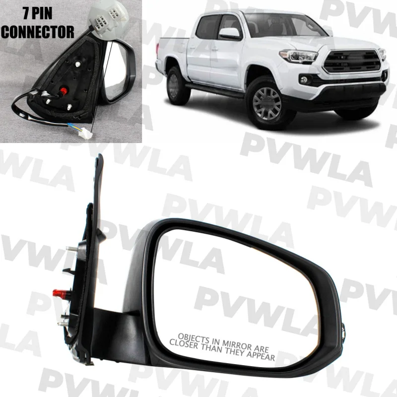 

For Toyota Tacoma 2016 2017 2018 2019 2020 2021 Right Side 7 Pins White Painted Mirror Assembly