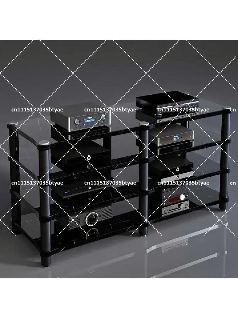 Heavy Duty Audio Rack AV Stand with Spikes Isolation Component Cabinet for Amplifier Turntable