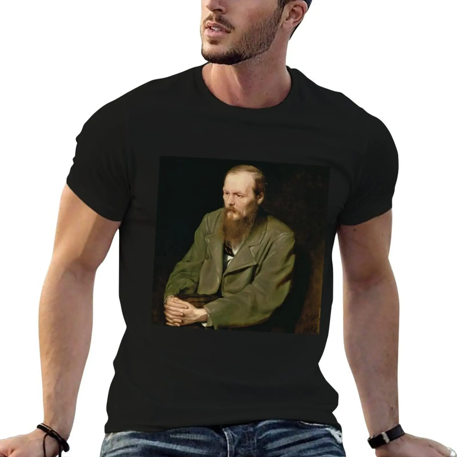 Fyodor Dostoevsky portrait T-Shirt Casual Daily Wear Short Sleeve Top