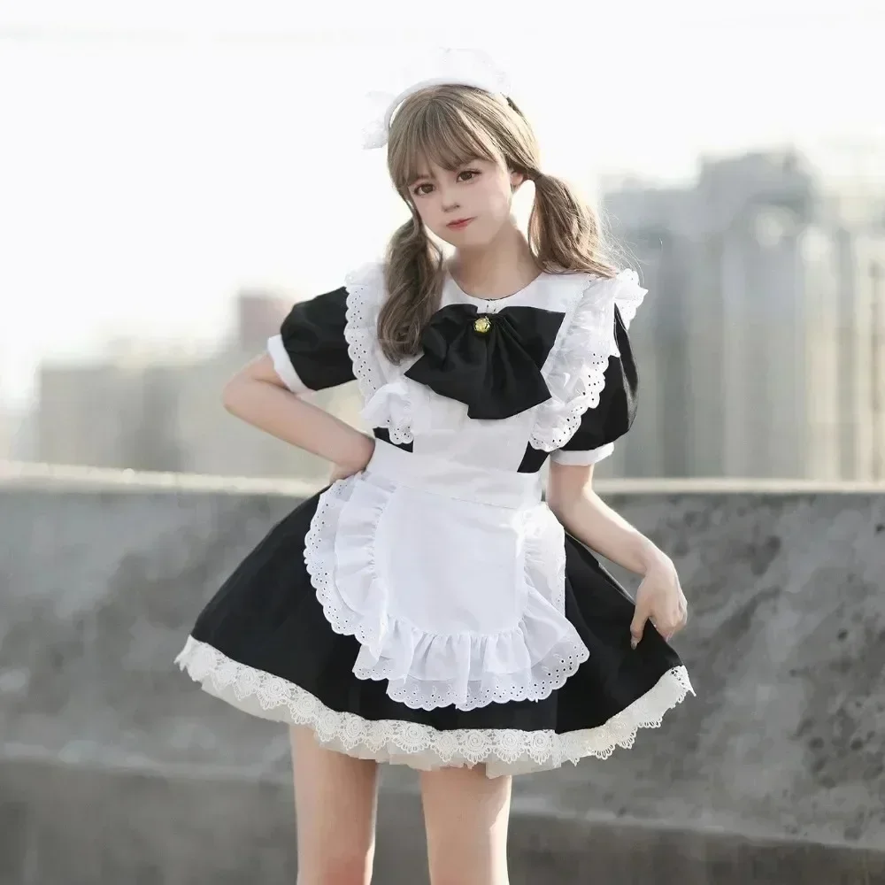 Japanese Cute Lolita Bunny Cosplay Black and White Maid Maid Outfit Lolita Dress 2024 New Black Maid Dress