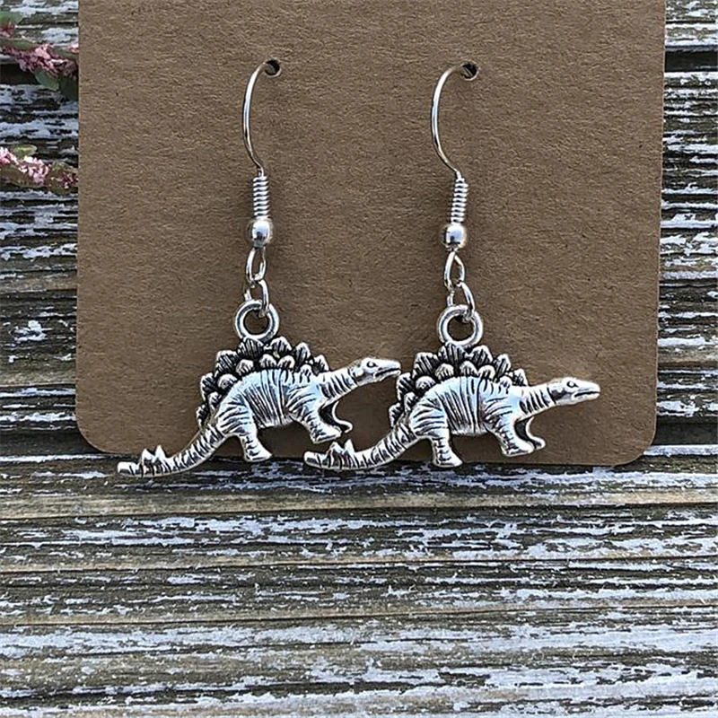 Dino Earrings Dinosaur Earrings Dangle Earrings Fun Earrings Dino Jewelry, Cool Stegosaurus Earrings