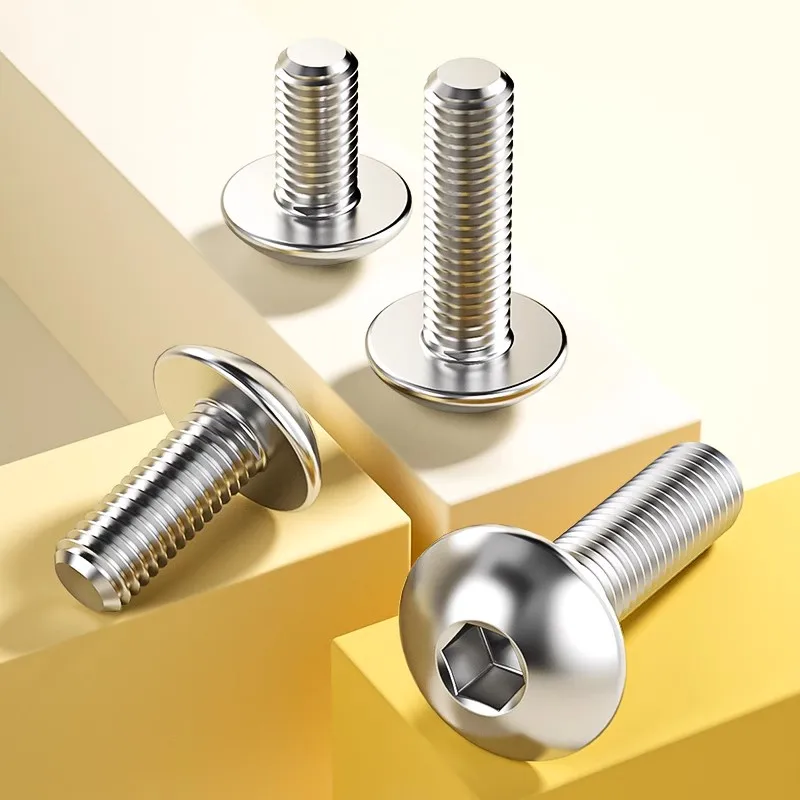 10 Piezas de Tornillos Hexagonales Internos de Cabeza Redonda Plana Grande de Acero Inoxidable 304, M6 6mm M5 para Motocicleta, Scooter, ATV, Ciclomotor, Cubierta de Plástico
